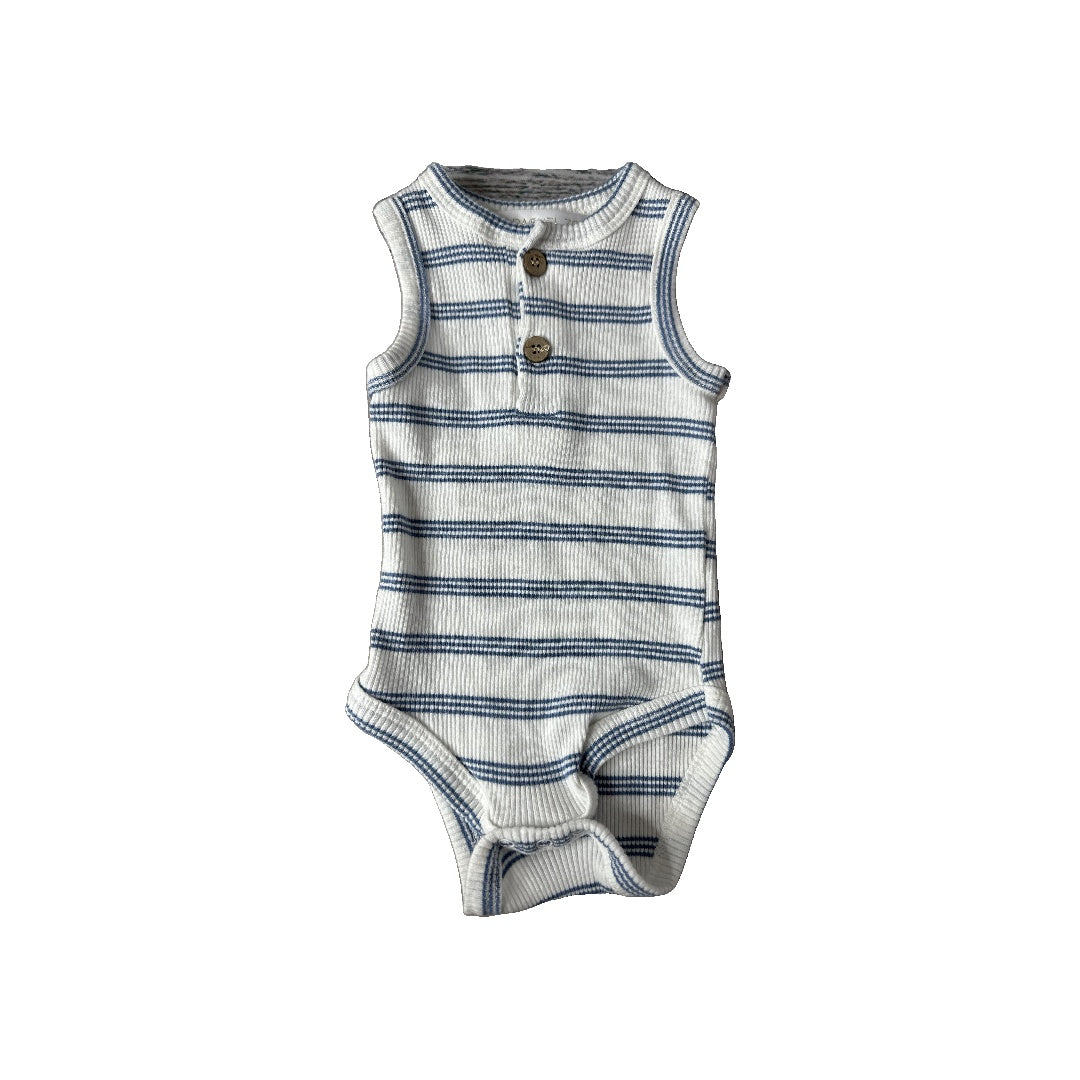 Rachel Zoe Unisex White | Light Blue Tank Top Size: 6-9 months White | Light Blue