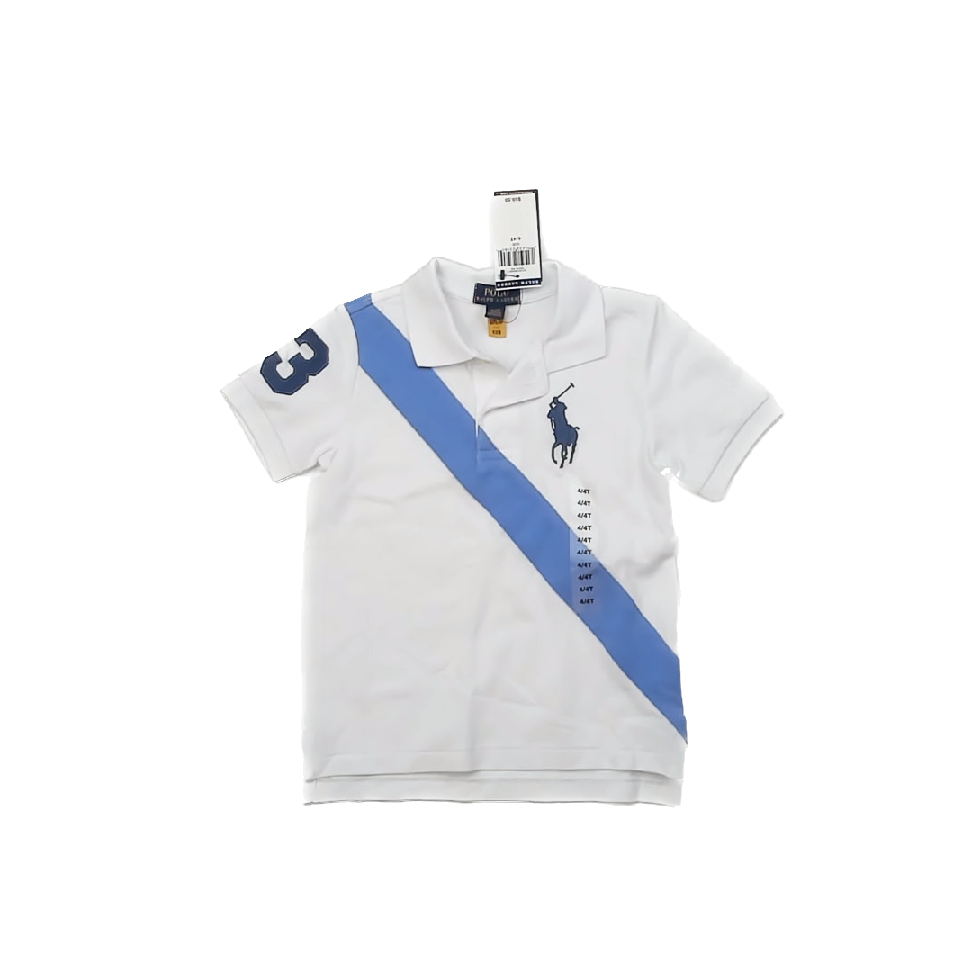 Polo Ralph Lauren Boys White | Light Blue Polo Shirt Size: 4T White | Light Blue