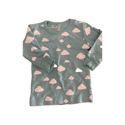 Babysoy Unisex White | Light Blue Pajamas Size: 6-12 months White | Light Blue