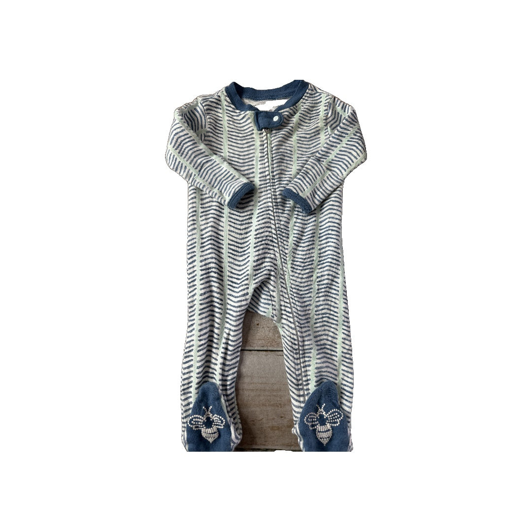 Burt's Bees Boys White | Light Blue Pajamas Size: 0-3 months White | Light Blue