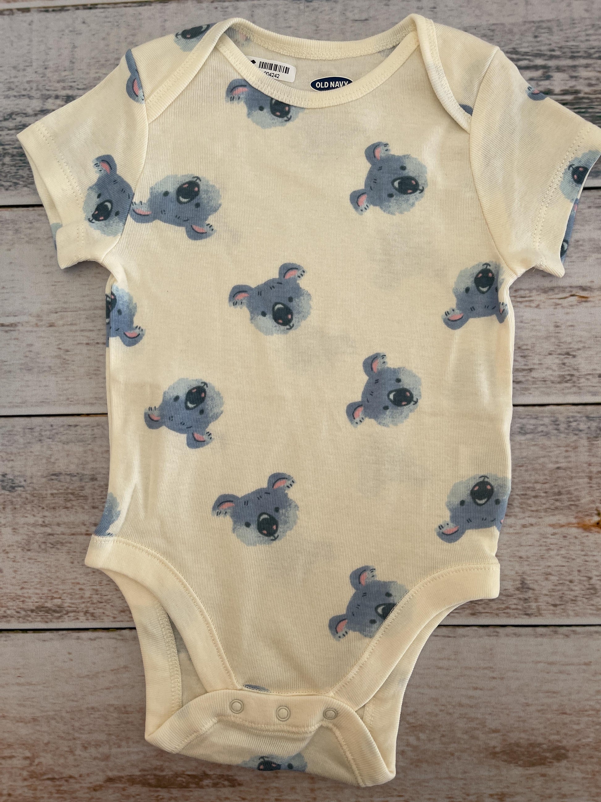 Old Navy Unisex White | Light Blue Onesie Size: 6-12 months White | Light Blue