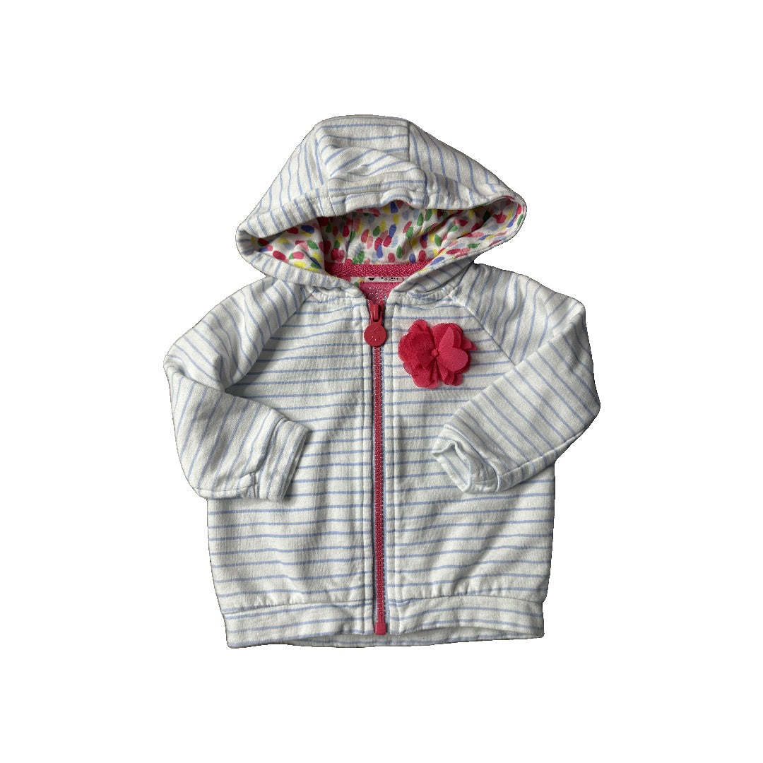 Joules Girls White | Light Blue Hoodie Size: 6-9 months White | Light Blue