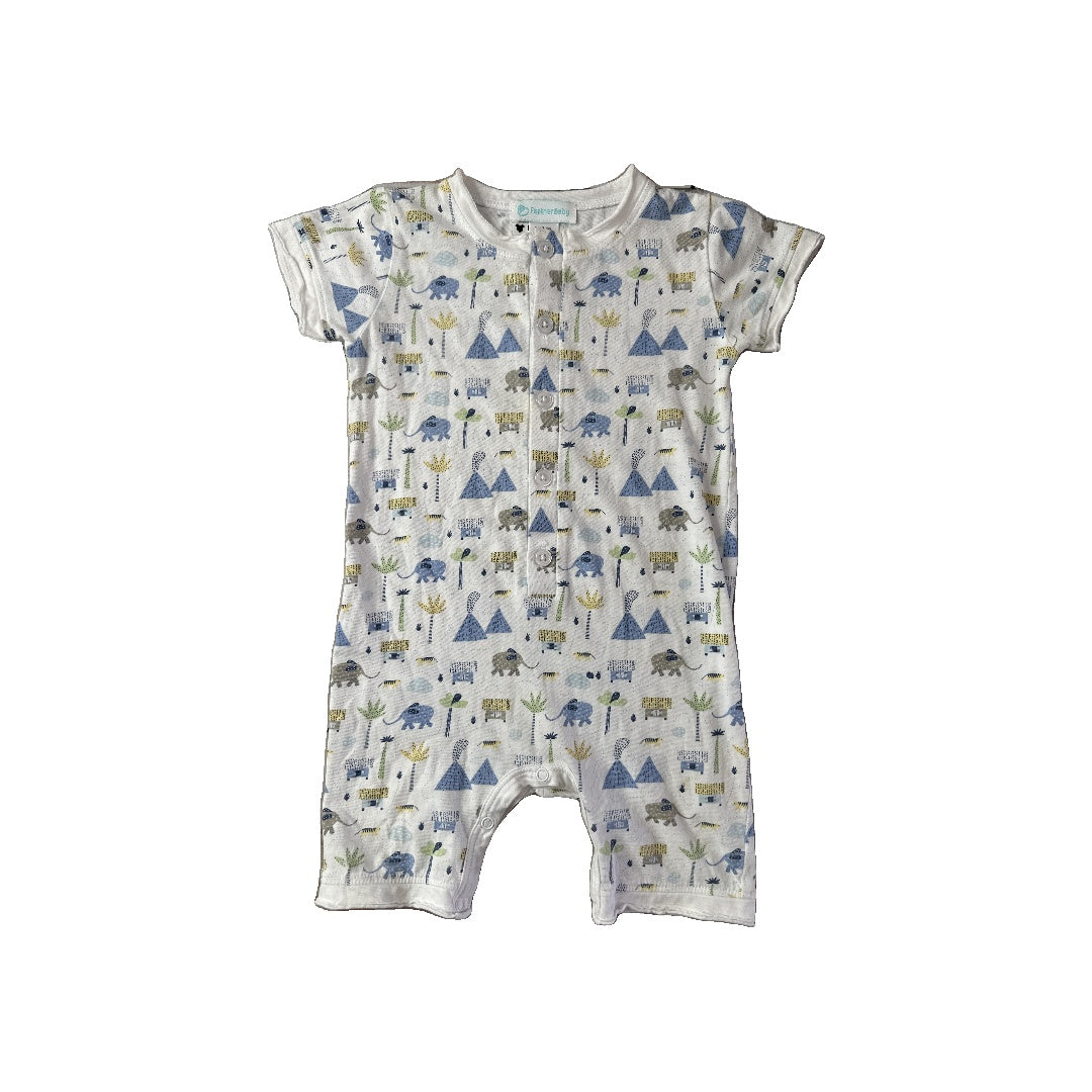 Unisex White | Light Blue Romper Size: 9-12 Months White | Light Blue