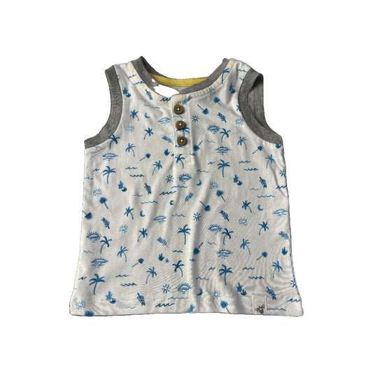 Burt's Bees Unisex White | Light Blue Tank Top Size: 6-9 months White | Light Blue