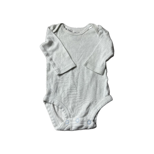 Boys White | Light Blue Onesie Size: 0-3 months White | Light Blue
