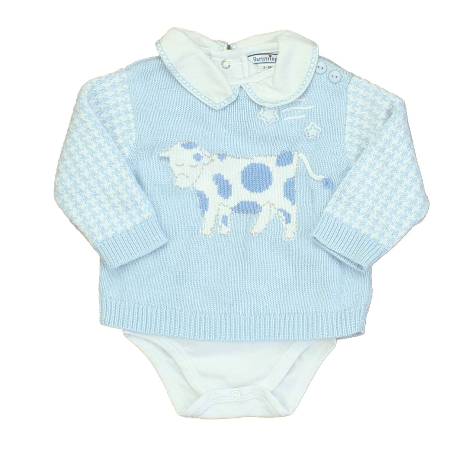 Hartstrings Boys White | Light Blue Apparel Sets Size: 3-6 Months White | Light Blue