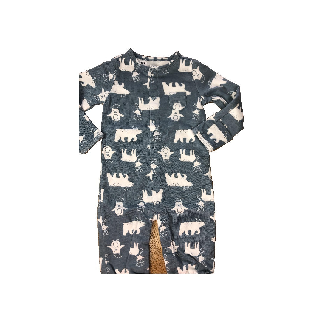 Carters Unisex White | Light Blue Pajamas Size: 0-3 months White | Light Blue
