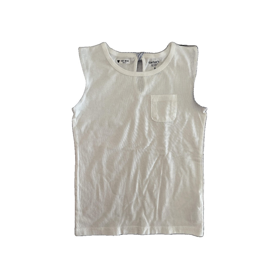 Carters Girls White | Light Blue T-Shirt Size: 4T White | Light Blue