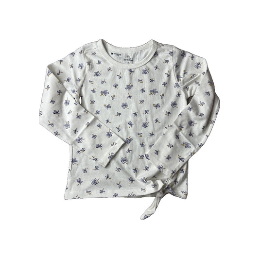 Honest Co Girls White | Light Blue Long Sleeve T-Shirt Size: 4T White | Light Blue