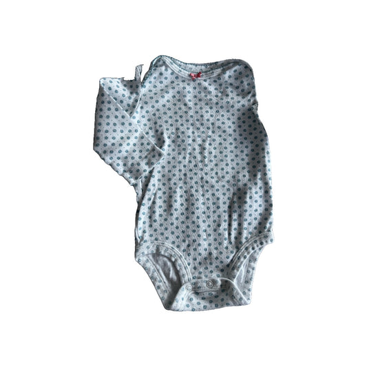 Carters Girls White | Light Blue Onesie Size: 6 months White | Light Blue