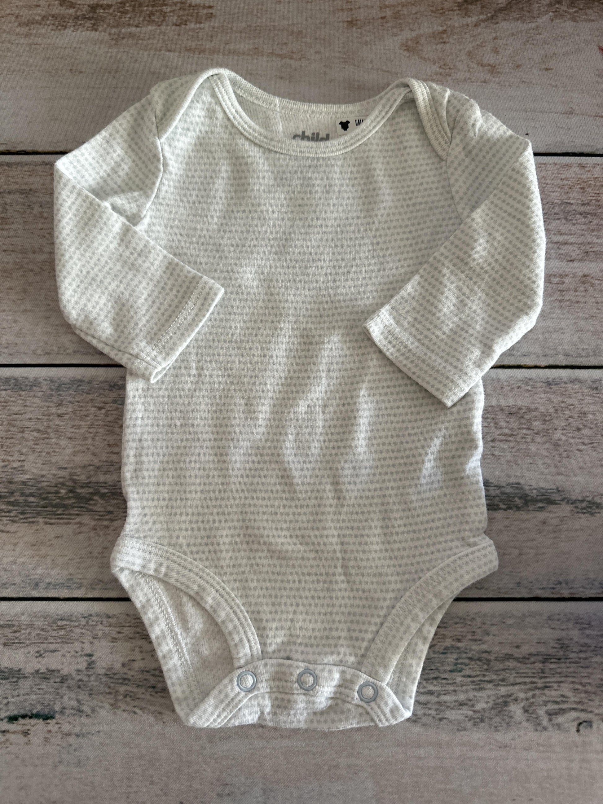 Child of Mine Unisex White | Light Blue Onesie Size: 0-3 months White | Light Blue