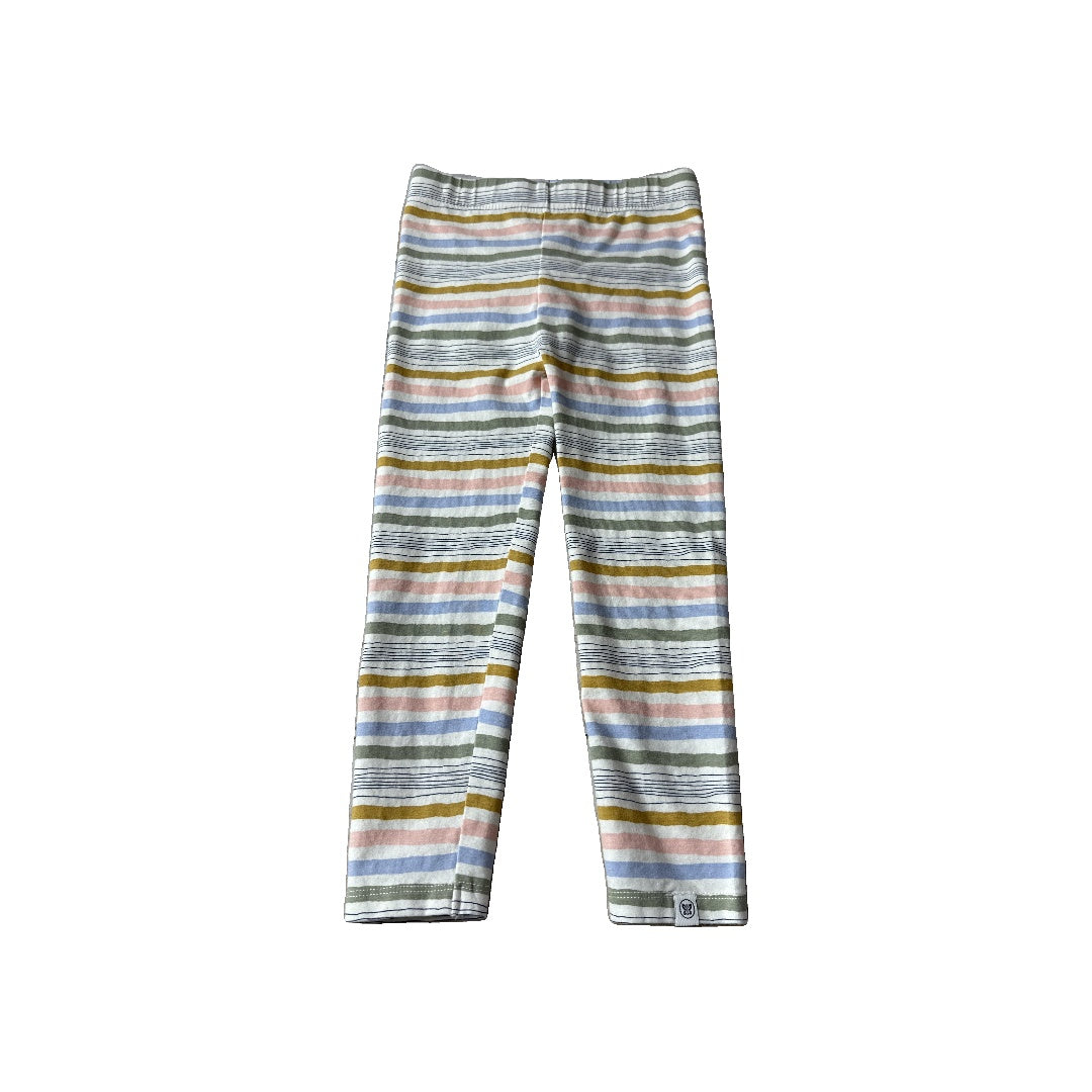 Honest Co Girls White | light green | Light Blue | pink | Yellow | Stripe Pants Size: 4T White | light green | Light Blue | pink | Yellow | Stripe
