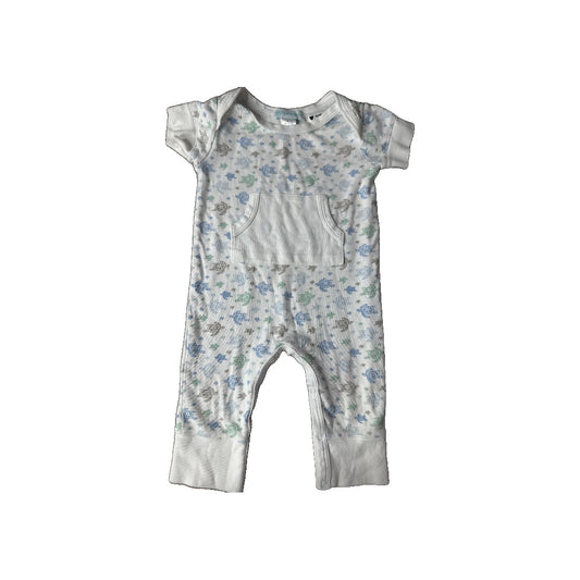 Feather Baby Unisex White | light green | Light Blue Romper Size: 6-9 months White | light green | Light Blue
