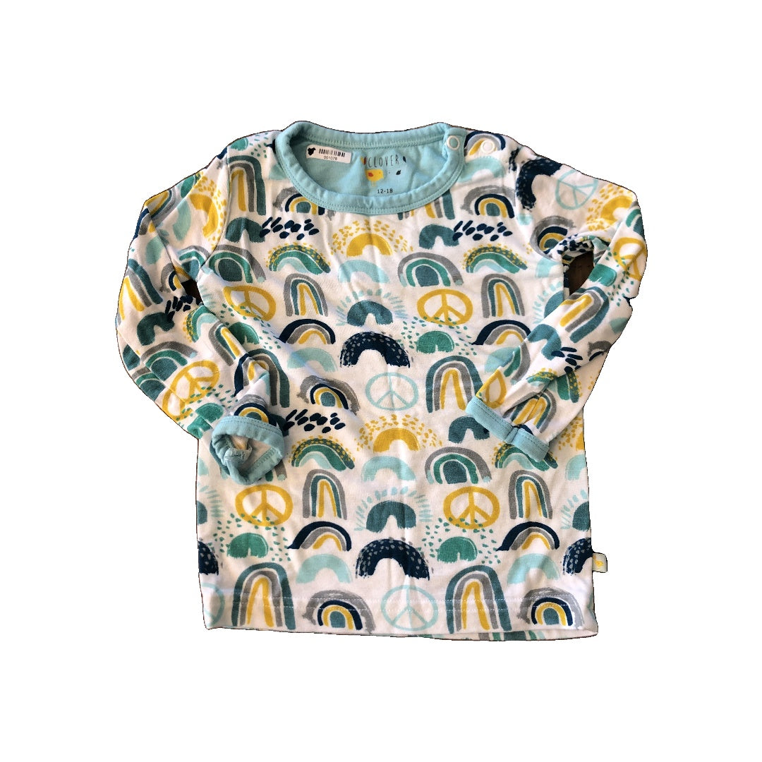 Clover Baby & Kids Boys White | light green | Light Blue Pajamas Size: 12-18 months White | light green | Light Blue