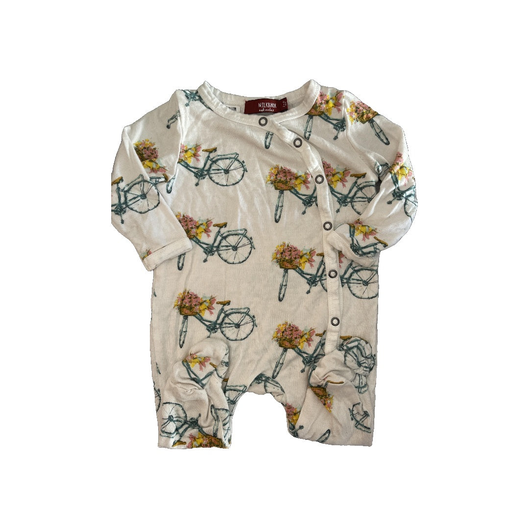 Milkbarn Girls White | light green | Pink floral Pajamas Size: 3-6 months White | light green | Pink floral