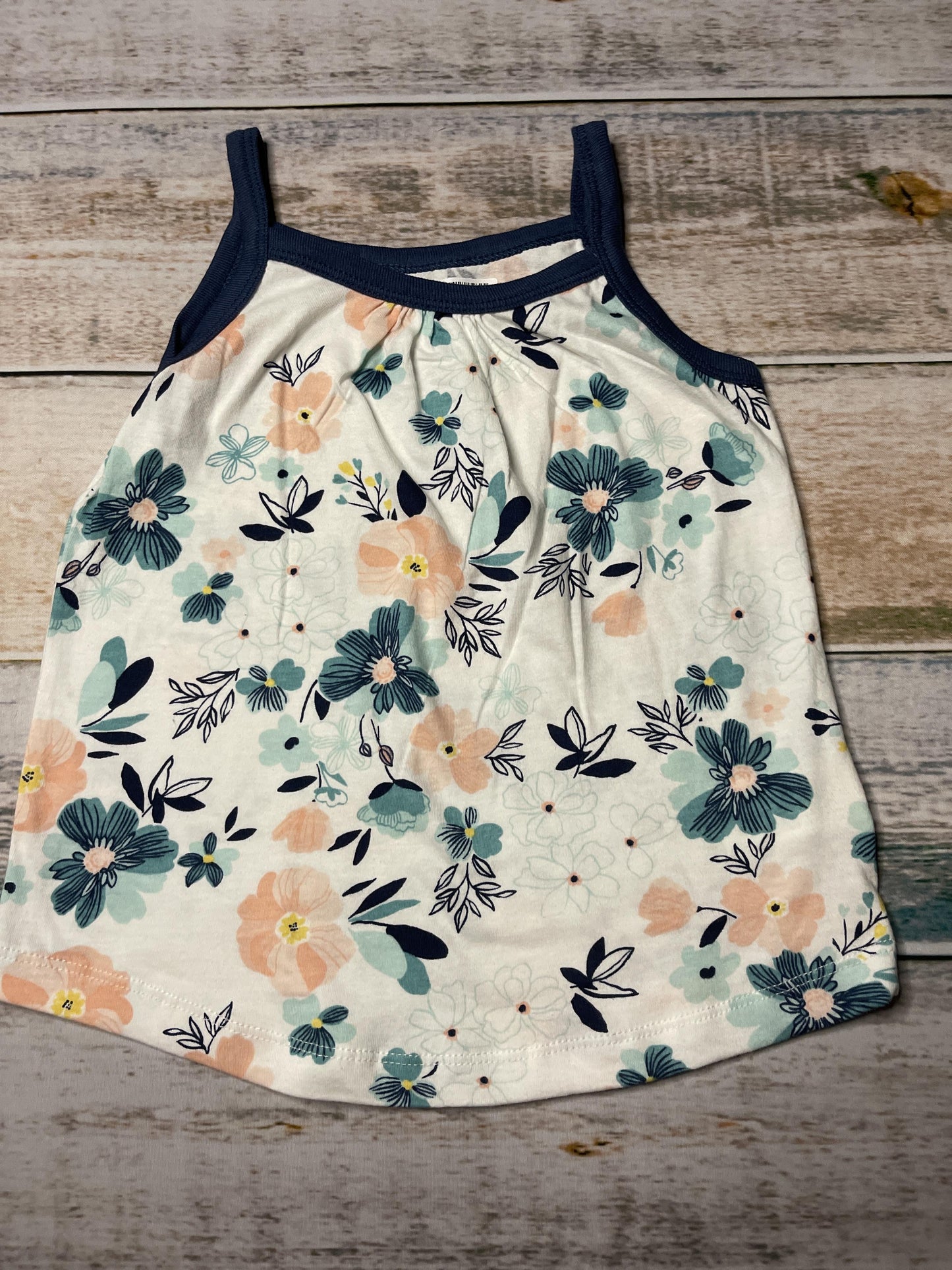 Honest co Girls White | light green | pink | Pink floral Tank Top Size: 3T White | light green | pink | Pink floral