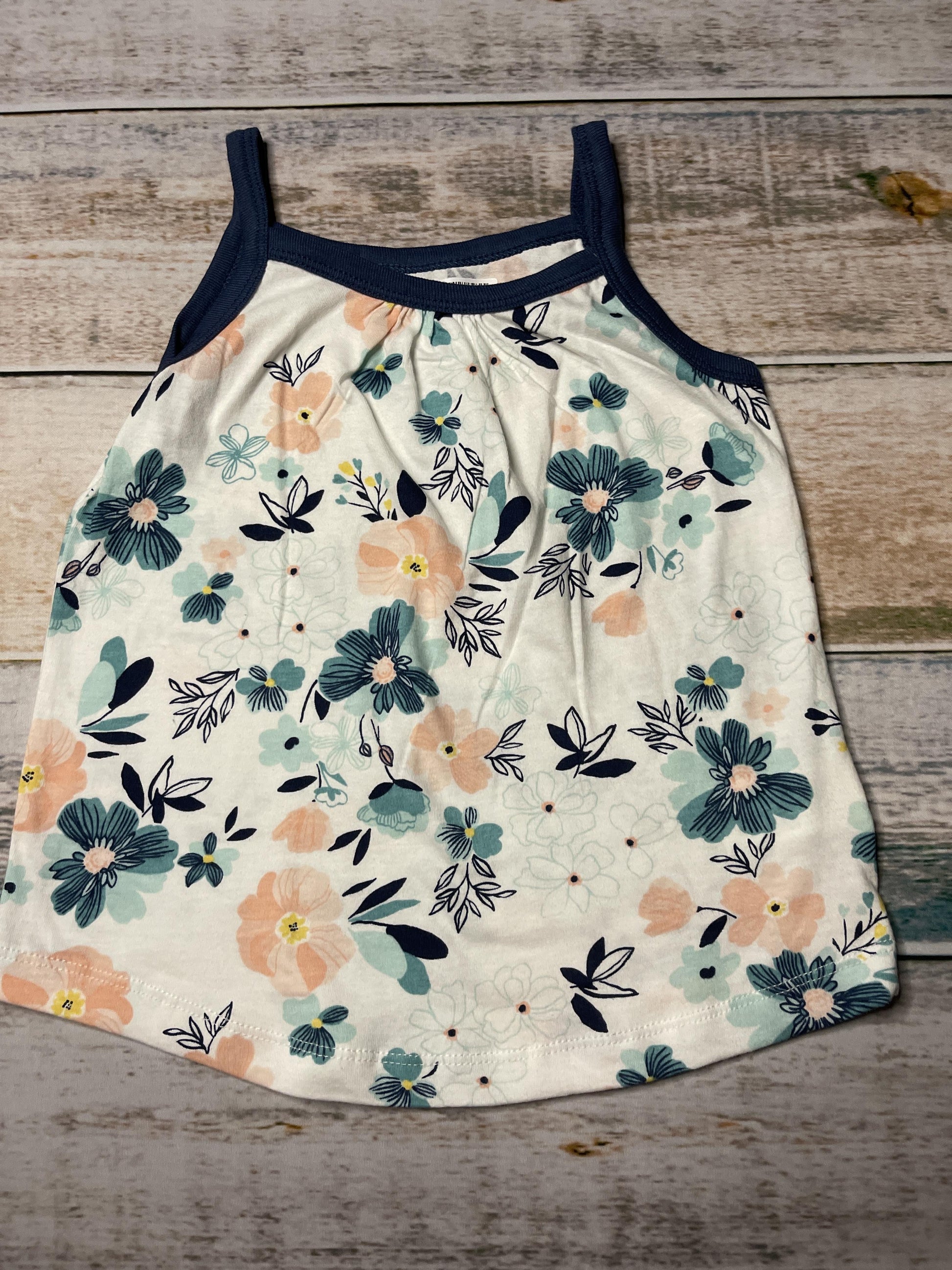 Honest co Girls White | light green | pink | Pink floral Tank Top Size: 3T White | light green | pink | Pink floral