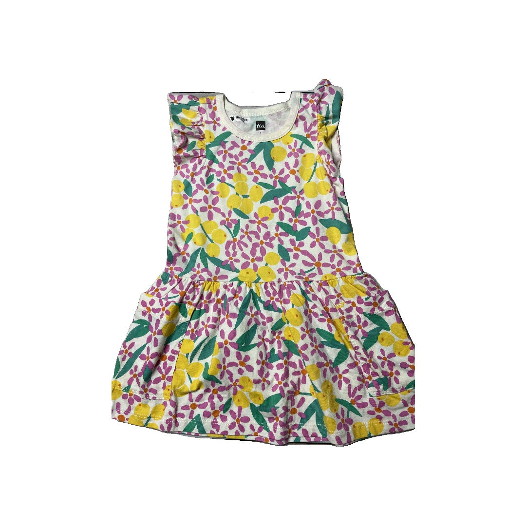 Tea Girls White | light green | pink | Yellow Dress Size: 2T White | light green | pink | Yellow