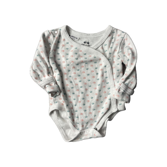 asher and olivia Girls White | light green | pink Onesie Size: 3 months White | light green | pink