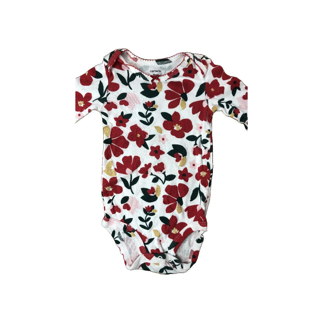 Carters Girls White | light green | Red Onesie Size: 9 months White | light green | Red