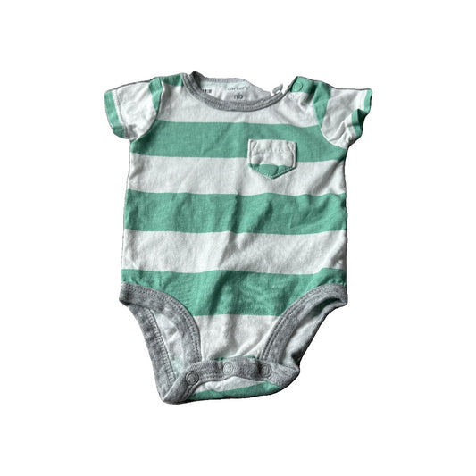 Carters Boys White | light green | Stripe Onesie Size: Newborn White | light green | Stripe