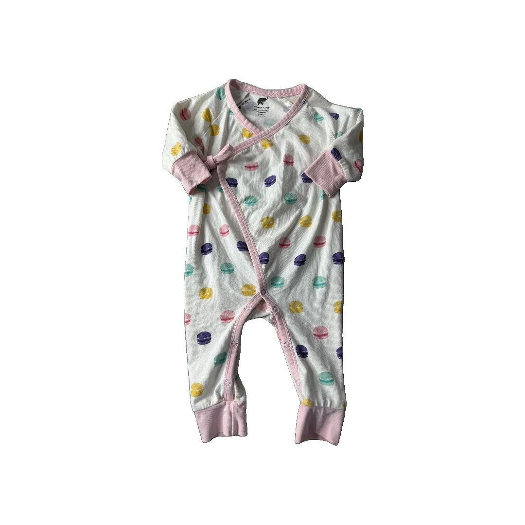 Monica + Andy Unisex White | light green | Turquoise | pink Long Sleeve Outfit Size: 6-9 months White | light green | Turquoise | pink