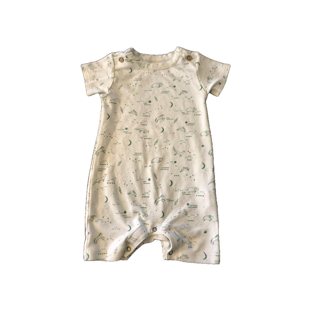 Red Caribou Boys White | light green Romper Size: 3-6 months White | light green