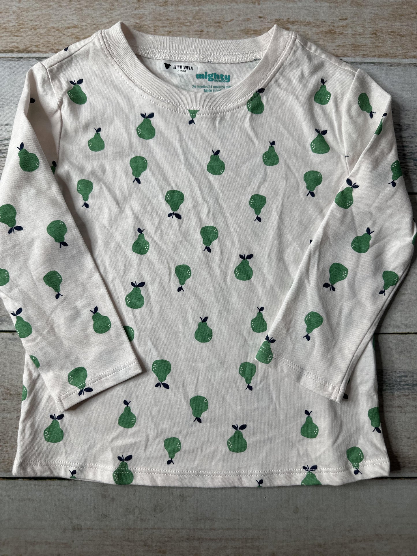 Mighty Unisex White | light green Long Sleeve T-Shirt Size: 18-24 months White | light green