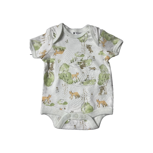 Burt's Bees Unisex White | light green Onesie Size: Preemie White | light green