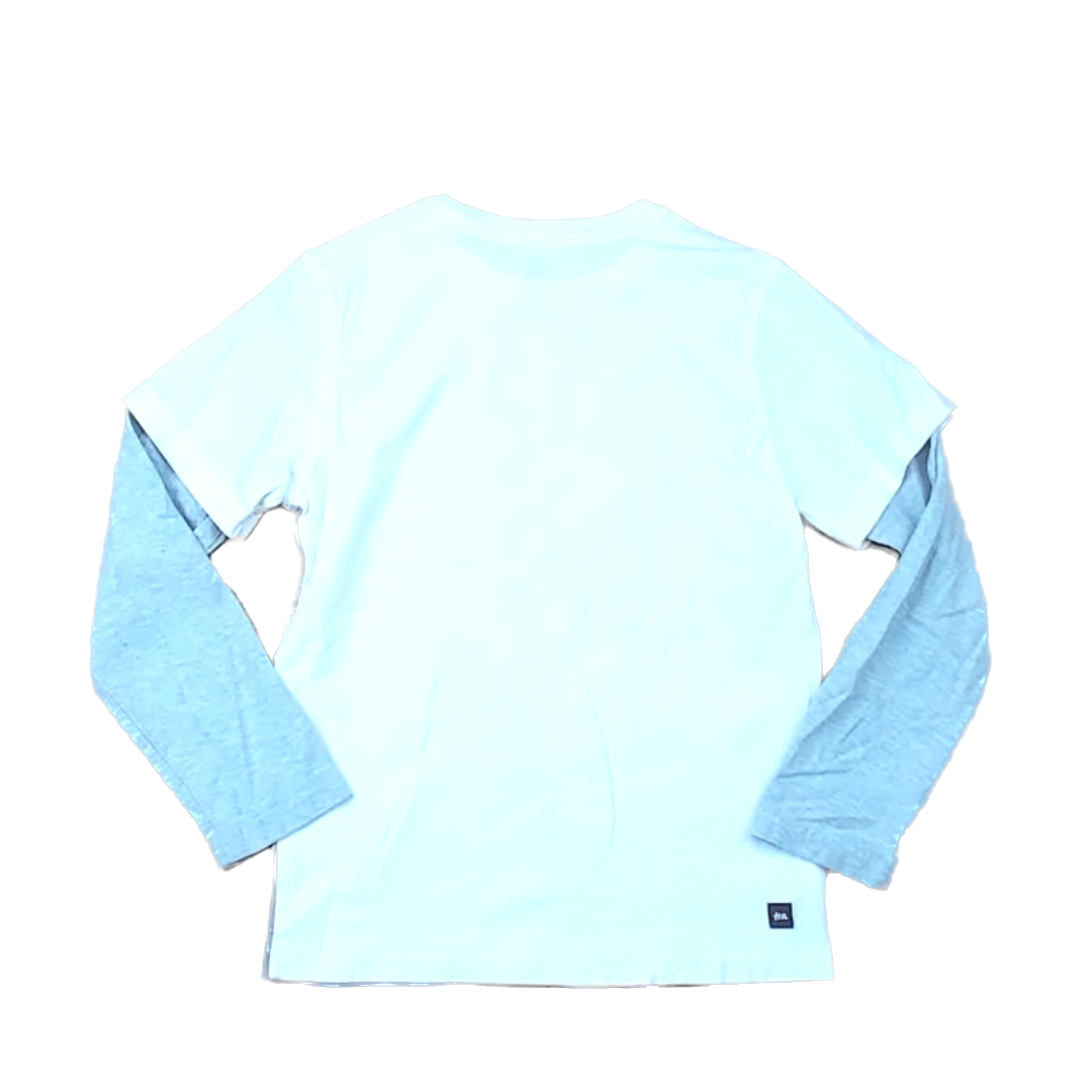 Tea Collection Boys White | London Orange | Dino Short Sleeve Tops Size: 7 Years White | London Orange | Dino