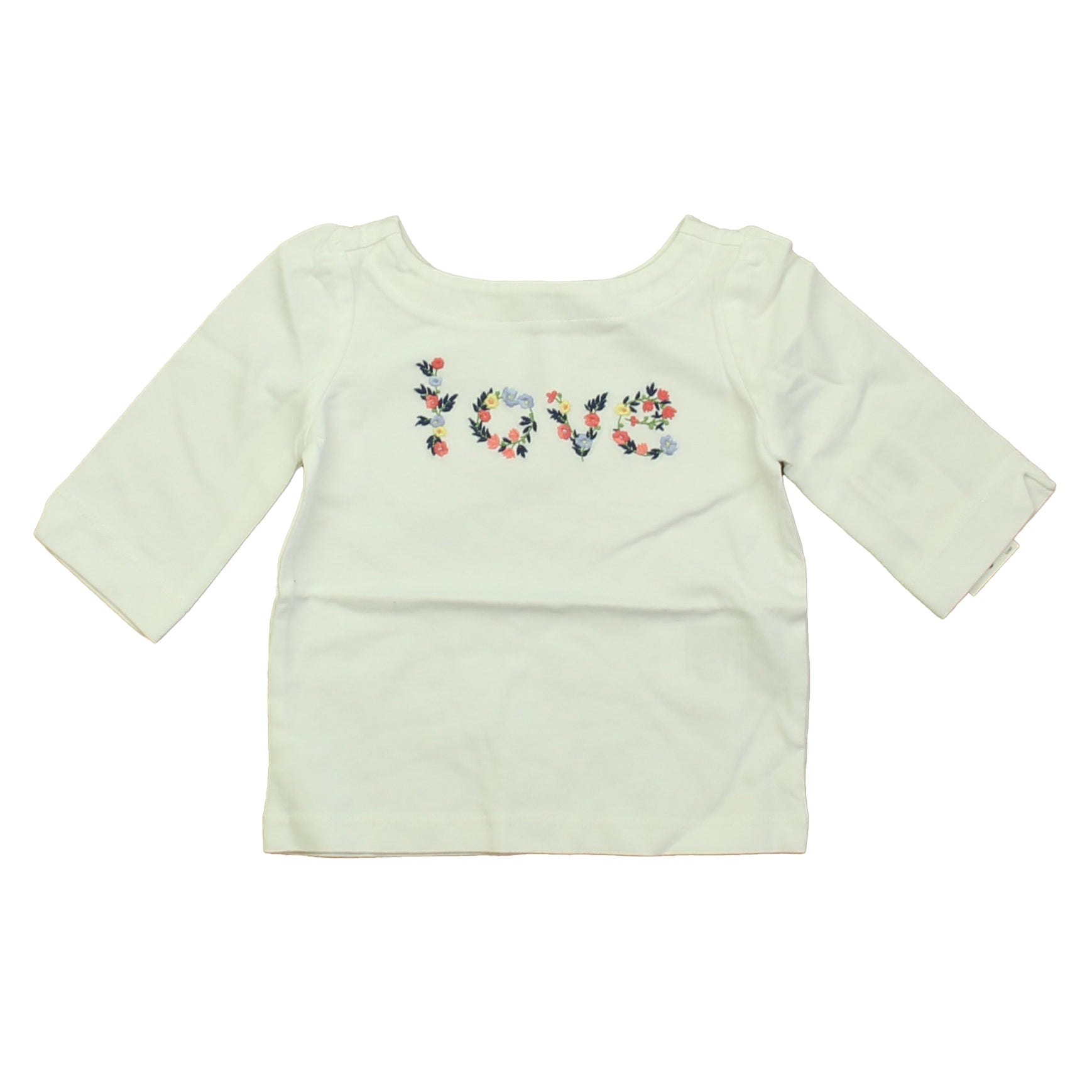 Janie and Jack Girls White Love Long Sleeve T-Shirt Size: 6-12 Months White Love