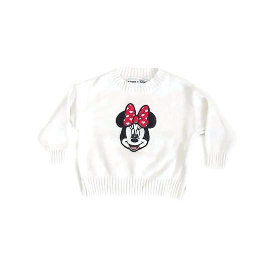 Old Navy x Disney Girls White Minnie Mouse Sweater Size: 18-24 Months White Minnie Mouse