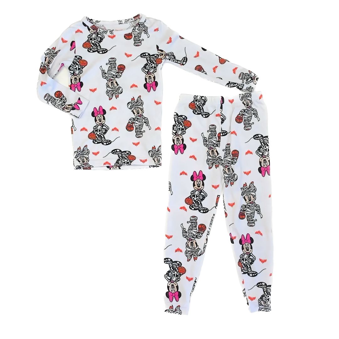 Disney Girls White | Minnie Mouse 2-piece Pajamas Size: 4T White | Minnie Mouse