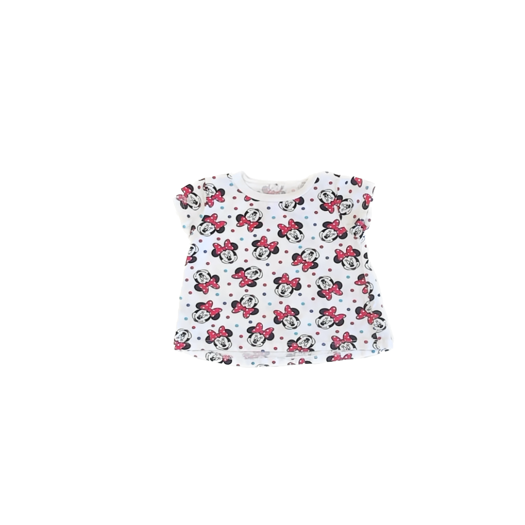 Disney Girls White Minnie Mouse T-Shirt Size: 2T White Minnie Mouse