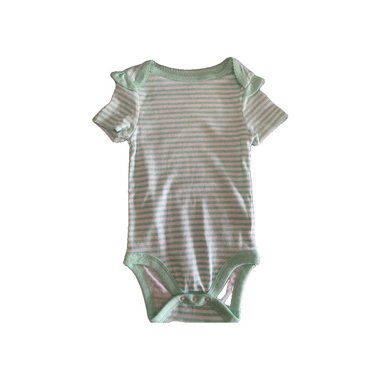 Cloud Island Girls White | Mint | Stripe Onesie Size: 12M White | Mint | Stripe