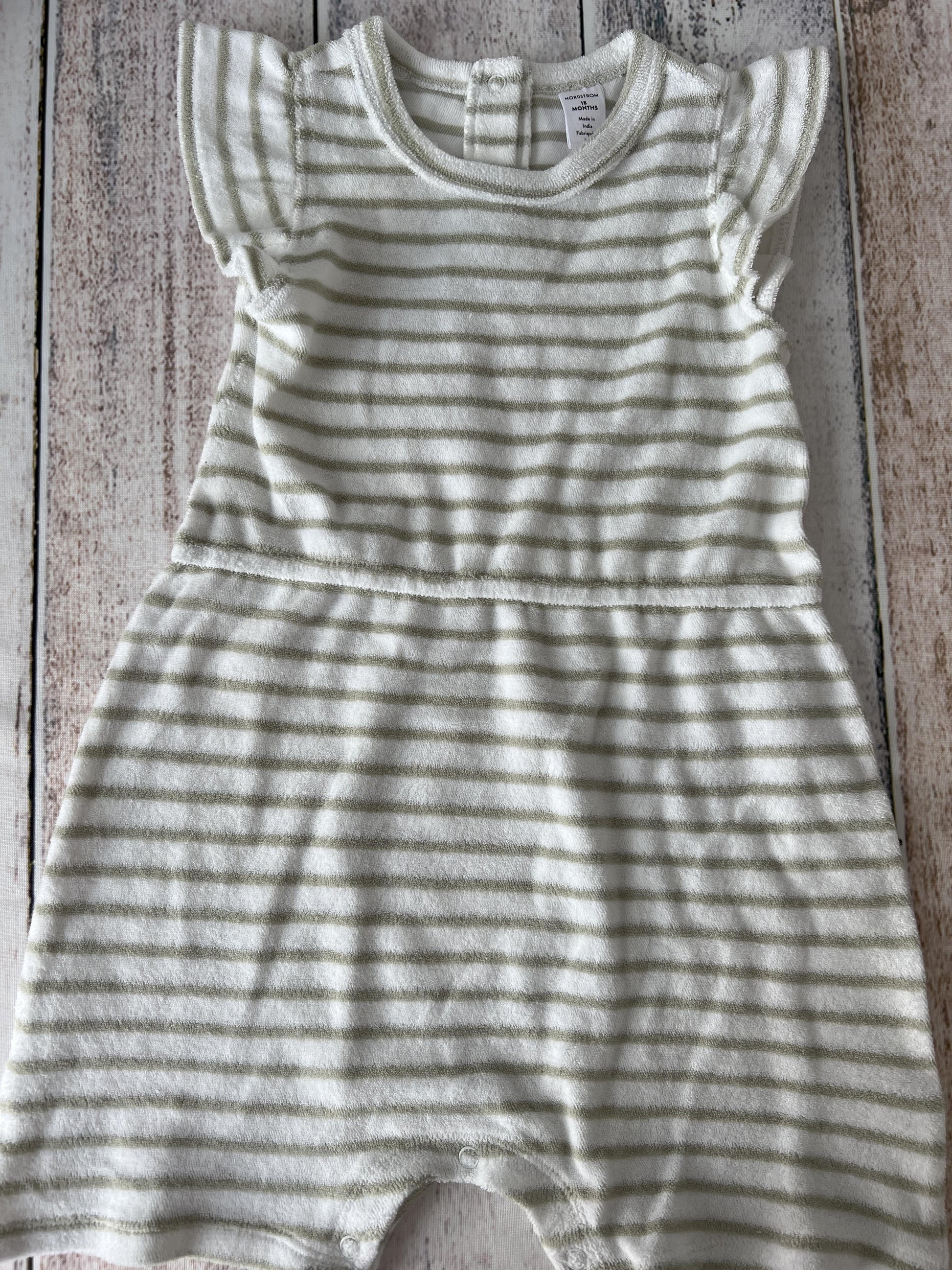 Nordstrom Girls White | Mint | Stripe Romper Size: 18 months White | Mint | Stripe