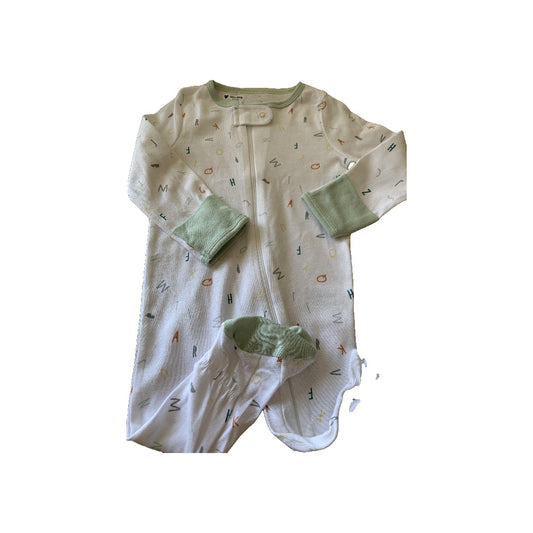 Cloud Island Unisex White | Mint | Words Pajamas Size: 6-9 months White | Mint | Words