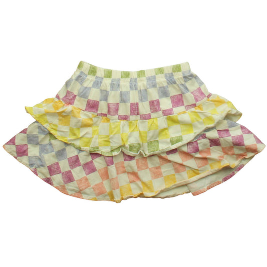 Tea Girls White | Multi | Check Skirt Size: 3T
