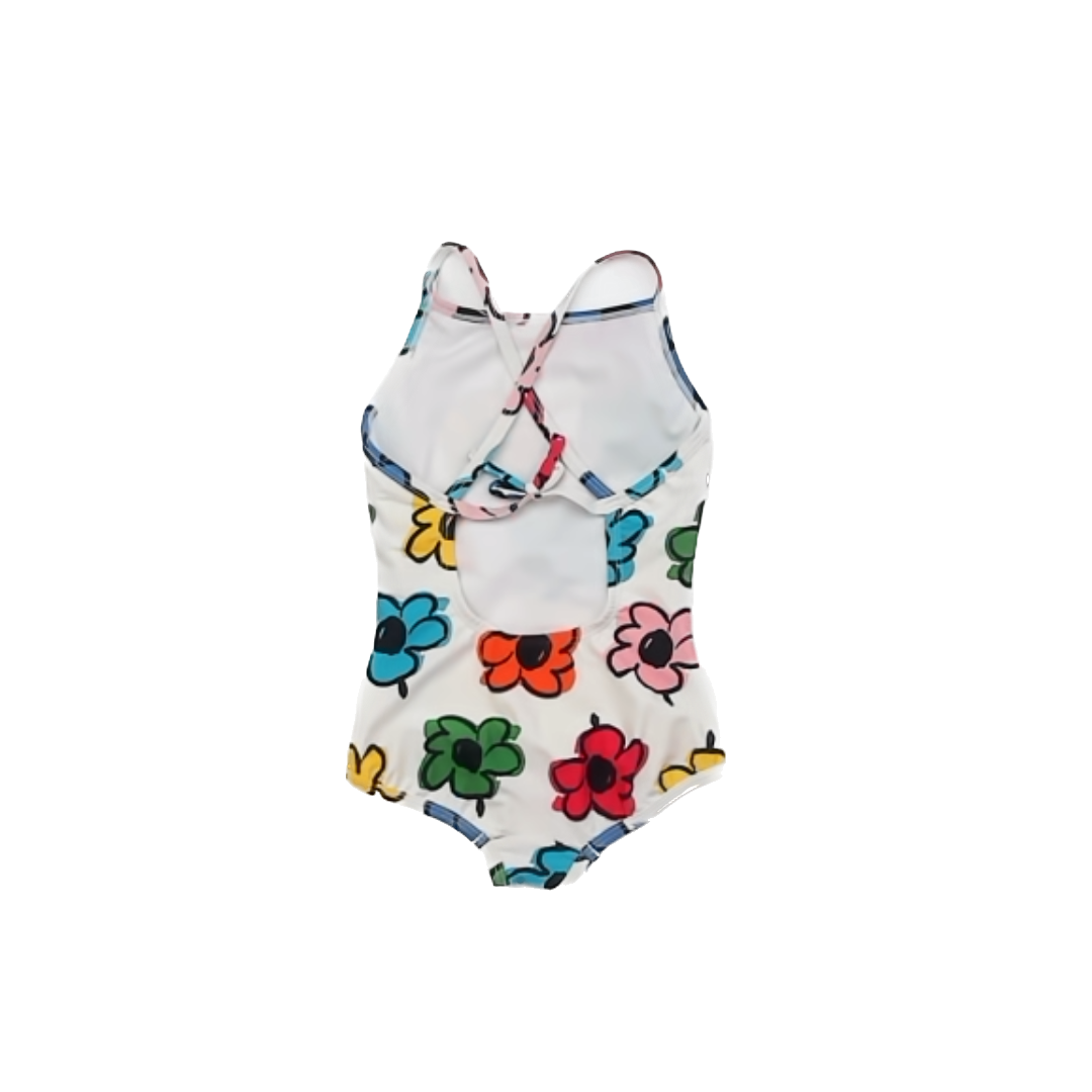 Hanna Andersson Girls White | Multi Floral 1-piece Swimsuit Size: 3T White | Multi Floral