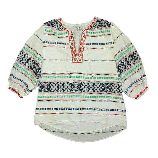 Joie Girls White Multi Blouse Size: Junior XX White Multi