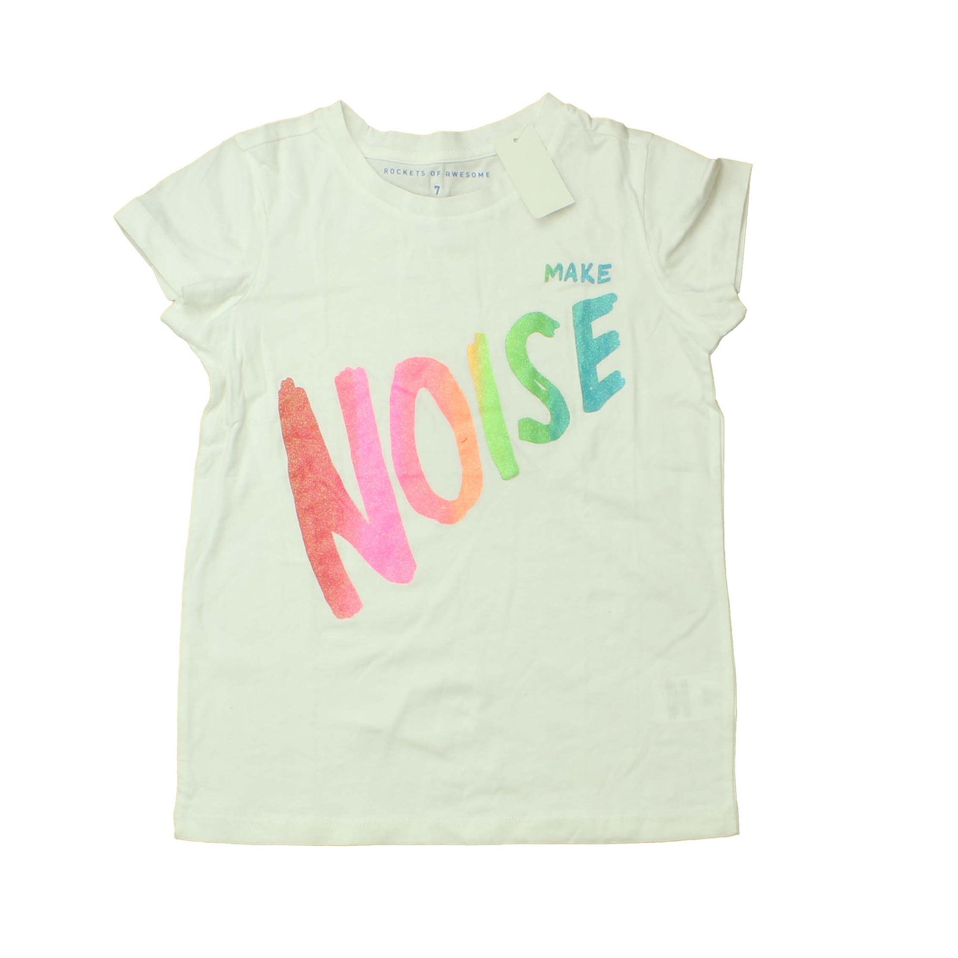 Rockets Of Awesome Girls White | Multicolor T-Shirt Size: Big Girl White | Multicolor