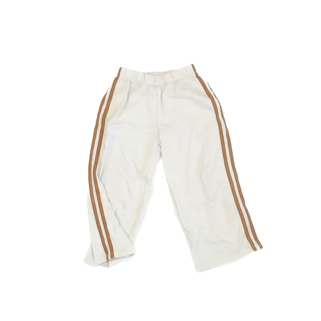 Rylee + Cru Girls White | Mustard Stripe Casual Pants Size: 4-5Y White | Mustard Stripe