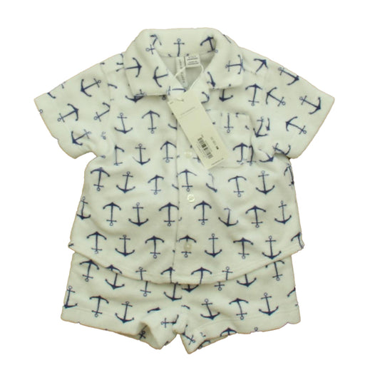 Janie and Jack Boys White | Navy Anchors Apparel Sets Size: 0-3 Months White | Navy Anchors