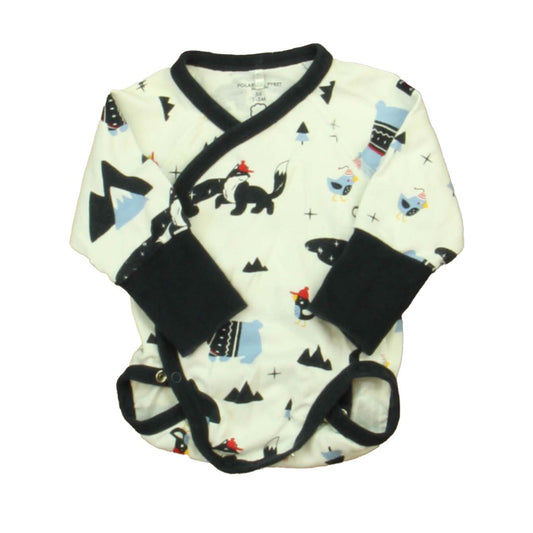 Polarn O. Pyret Boys White | Navy Animals Onesie Size: 1-2 Months White | Navy Animals