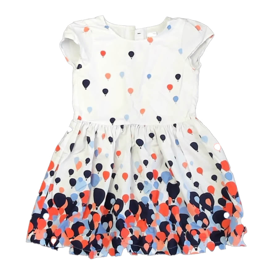 Gymboree Girls White | Navy Balloons Dress Size: 5T White | Navy Balloons