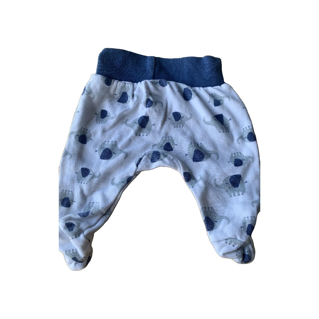 Boys White | Navy Blue | Elephant Pants Size: Newborn White | Navy Blue | Elephant