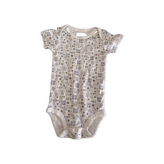 Lily and Page Unisex White | Navy Blue | Light Blue | Pattern Onesie Size: 6-9 months White | Navy Blue | Light Blue | Pattern