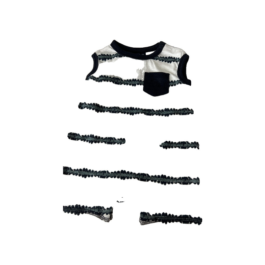 Bear Camp Boys White | Navy Blue | Pattern Romper Size: 6 months White | Navy Blue | Pattern