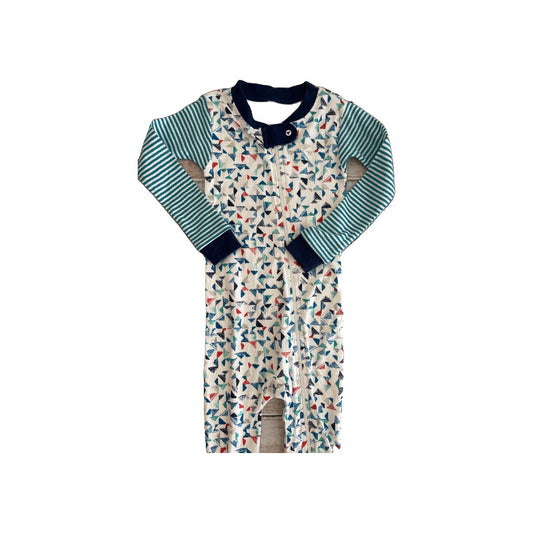 Burt's Bees Boys White | Navy Blue | Red Pajamas Size: 24 months White | Navy Blue | Red