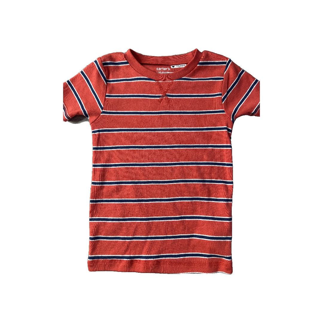 Carters Boys White | Navy Blue | Red Pajamas Size: 4T White | Navy Blue | Red